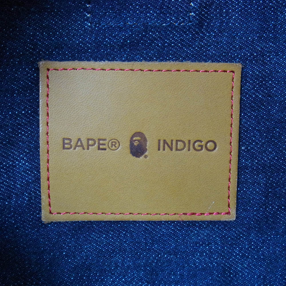 PORTER ポーター A BATHING APE エイプ デニム ウエストバッグ ボディバッグ インディゴブルー系【中古】