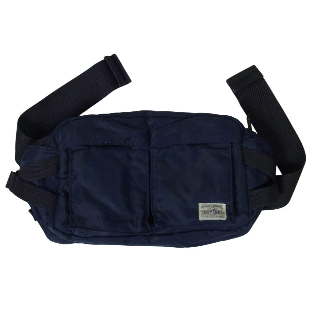 PORTER ポーター A BATHING APE エイプ WAIST BAG ウエストバッグ ボディバッグ ネイビー系 F【中古】