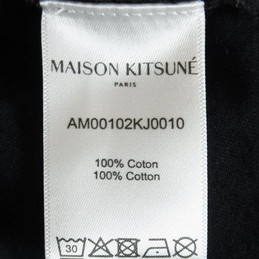MAISON KITSUNE メゾンキツネ AM00102KJ0010 フォックスロゴ 胸ポケット Tシャツ ブラック系 L【中古】