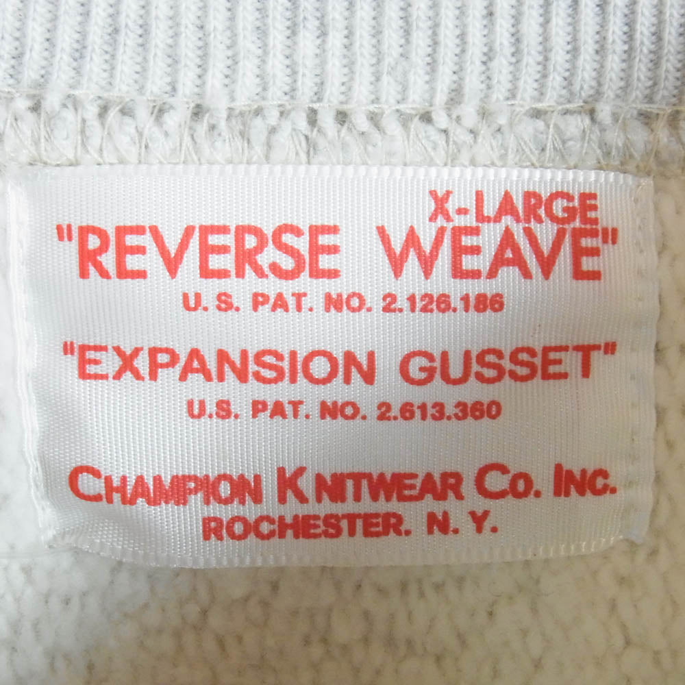 Champion チャンピオン c3-w033 2nd PATENT CREWNECK SWEATSHIRT リバースウィーブ 2ndパテントモデル クルーネック スウェット ベージュ系 XL【美品】【中古】