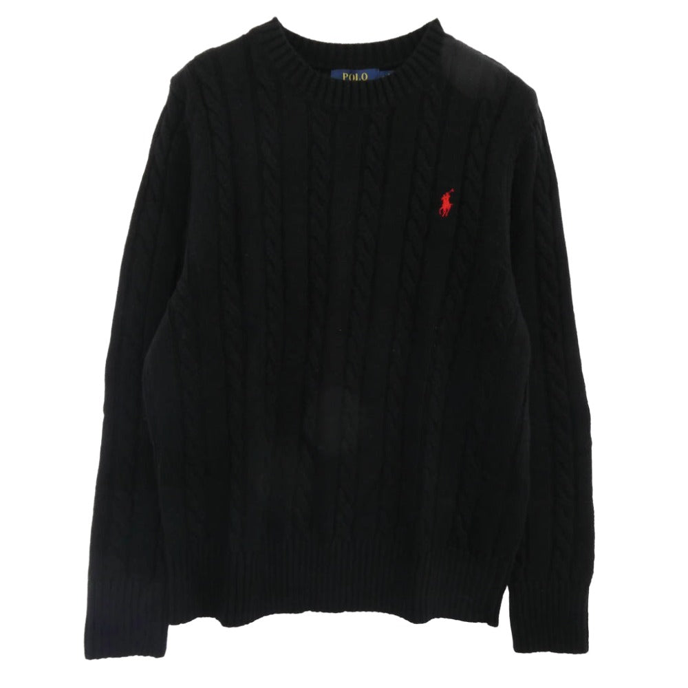 POLO RALPH LAUREN ポロ・ラルフローレン MGS700 ケーブルニット セーター ブラック系 S【新古品】【未使用】【中古】