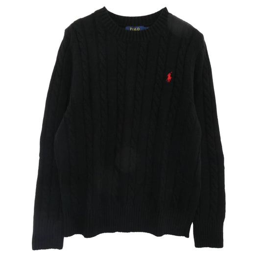 POLO RALPH LAUREN ポロ・ラルフローレン MGS700 ケーブルニット セーター ブラック系 S【新古品】【未使用】【中古】