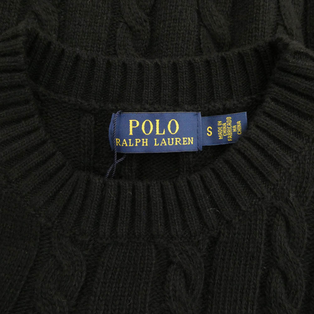 POLO RALPH LAUREN ポロ・ラルフローレン MGS700 ケーブルニット セーター ブラック系 S【新古品】【未使用】【中古】