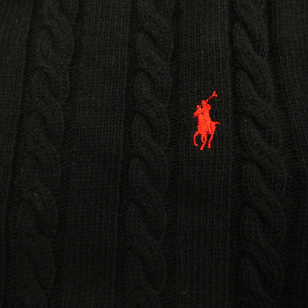 POLO RALPH LAUREN ポロ・ラルフローレン MGS700 ケーブルニット セーター ブラック系 S【新古品】【未使用】【中古】