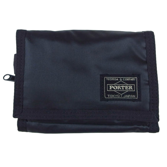 PORTER ポーター 555-06440 CAPSULE カプセル ウォレット 三つ折り財布 ブラック系【中古】