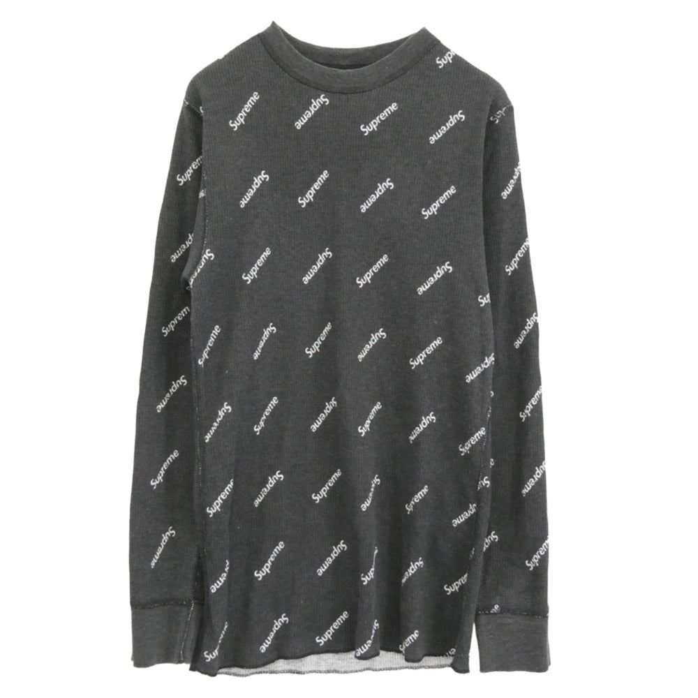 Supreme シュプリーム Hanes Thermal Crew ヘインズ サーマル クルーネック 長袖 Tシャツ ダークグレー系 M【中古】