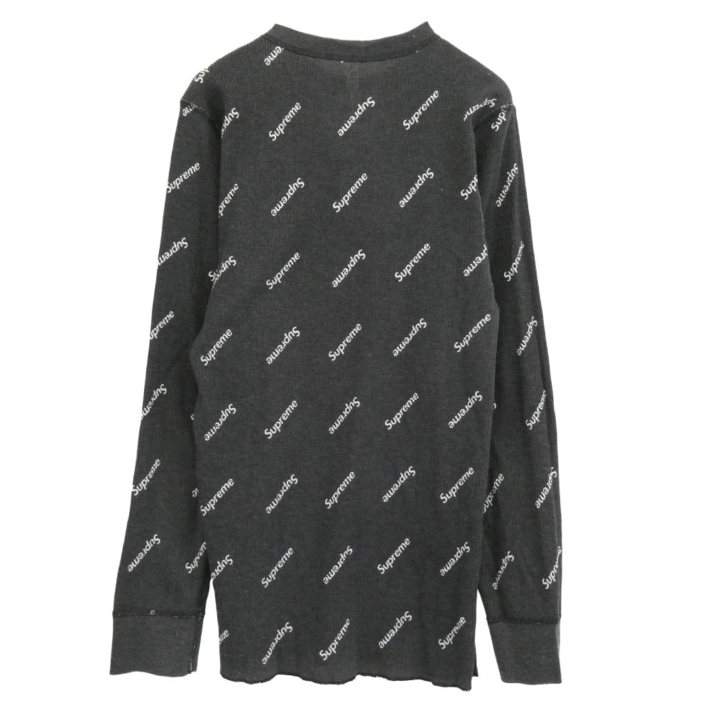 Supreme シュプリーム Hanes Thermal Crew ヘインズ サーマル クルーネック 長袖 Tシャツ ダークグレー系 M【中古】
