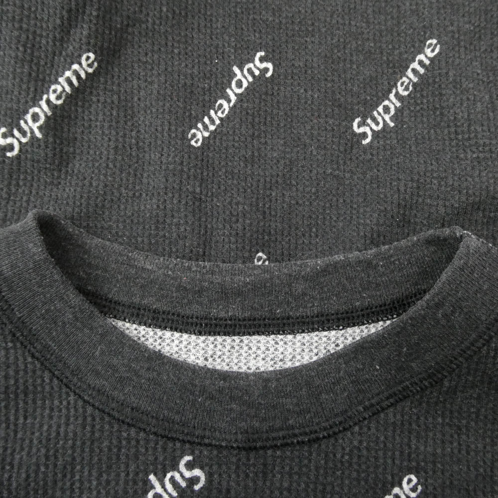 Supreme シュプリーム Hanes Thermal Crew ヘインズ サーマル クルーネック 長袖 Tシャツ ダークグレー系 M【中古】