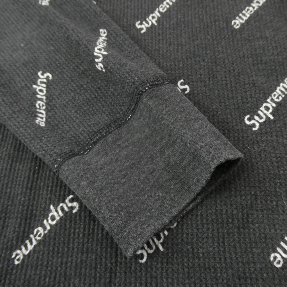 Supreme シュプリーム Hanes Thermal Crew ヘインズ サーマル クルーネック 長袖 Tシャツ ダークグレー系 M【中古】