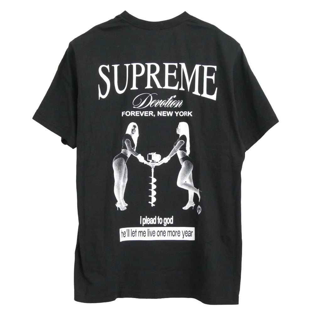 Supreme シュプリーム DEVOTION TEE ディヴォーション プリント クルーネック 半袖 Tシャツ ブラック系 L【極上美品】【中古】