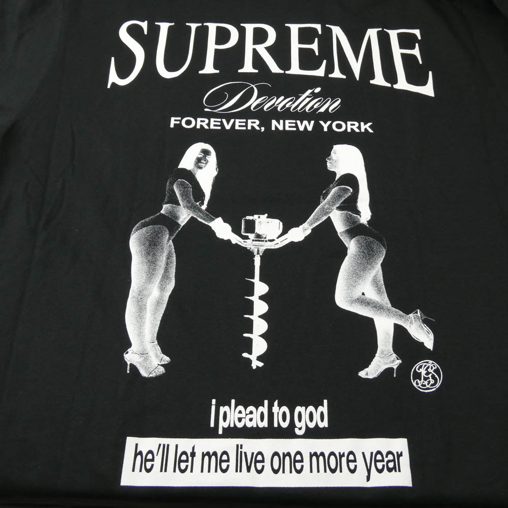 Supreme シュプリーム DEVOTION TEE ディヴォーション プリント クルーネック 半袖 Tシャツ ブラック系 L【極上美品】【中古】