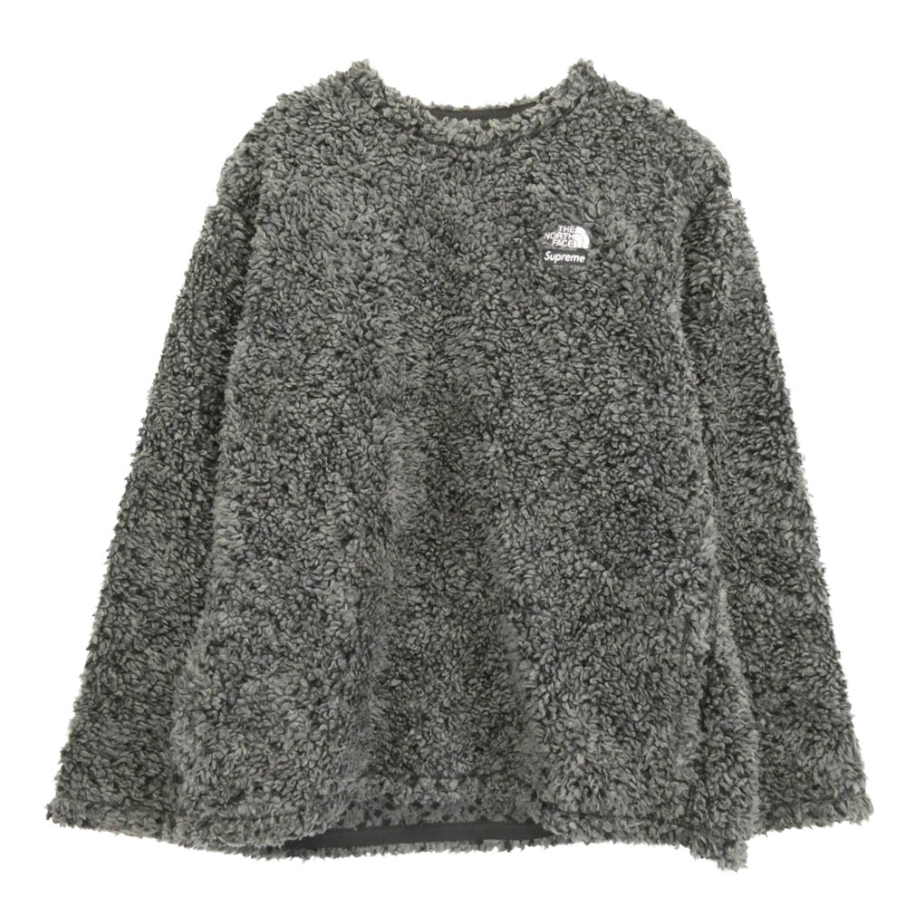 Supreme シュプリーム 23SS NT023071 × THE NORTH FACE ノースフェイス High Pile Fleece Pullover ボア ハイパイル フリース プルオーバー トップス ダークグレー系 L【中古】