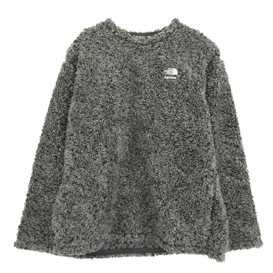 Supreme シュプリーム 23SS NT023071 × THE NORTH FACE ノースフェイス High Pile Fleece Pullover ボア ハイパイル フリース プルオーバー トップス ダークグレー系 L【中古】