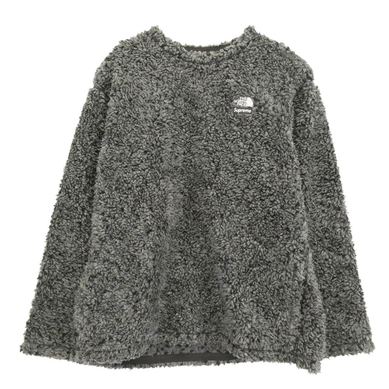 Supreme シュプリーム 23SS NT023071 × THE NORTH FACE ノースフェイス High Pile Fleece Pullover ボア ハイパイル フリース プルオーバー トップス ダークグレー系 L【中古】