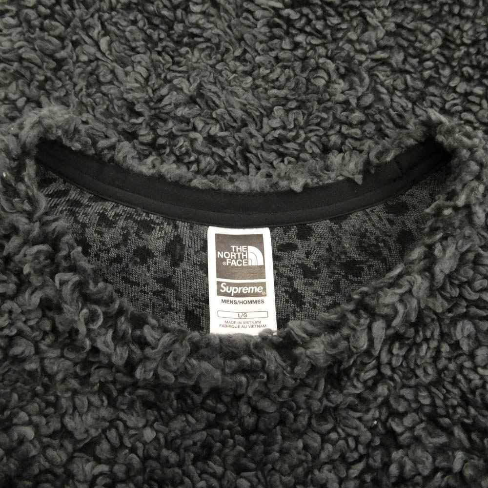 Supreme シュプリーム 23SS NT023071 × THE NORTH FACE ノースフェイス High Pile Fleece Pullover ボア ハイパイル フリース プルオーバー トップス ダークグレー系 L【中古】