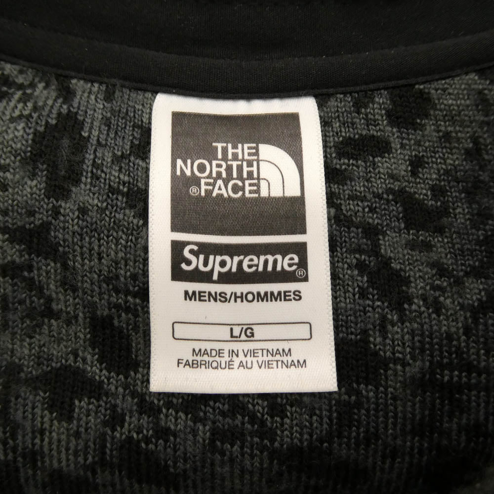 Supreme シュプリーム 23SS NT023071 × THE NORTH FACE ノースフェイス High Pile Fleece Pullover ボア ハイパイル フリース プルオーバー トップス ダークグレー系 L【中古】