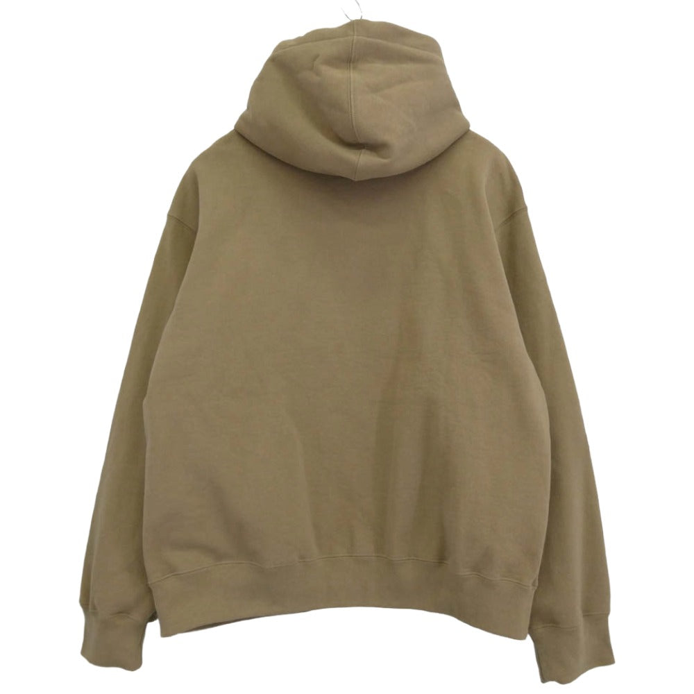 Supreme シュプリーム Small Box Zip Hooded Sweatshirt スモールボックス ロゴ ジップアップ パーカー ライトブラウン系 L【美品】【中古】