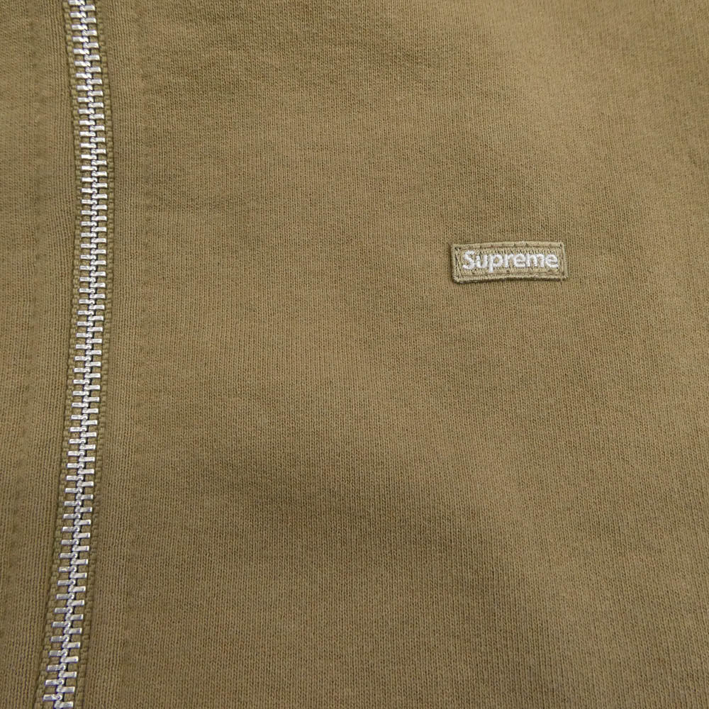 Supreme シュプリーム Small Box Zip Hooded Sweatshirt スモールボックス ロゴ ジップアップ パーカー ライトブラウン系 L【美品】【中古】