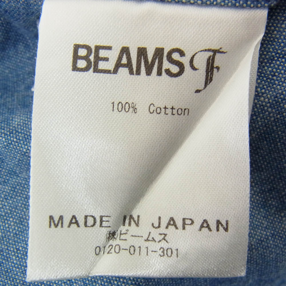 BEAMS ビームス ビームスF タブカラー シャンブレー シャツ ライトブルー系 39【中古】