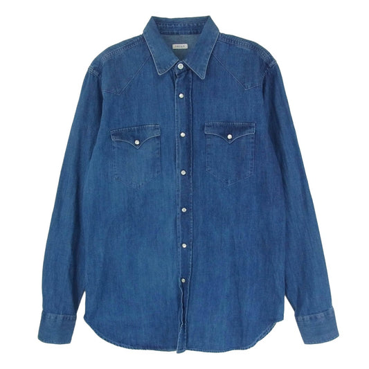 オリアン デニム ウエスタン シャツ インディゴブルー系 39【中古】