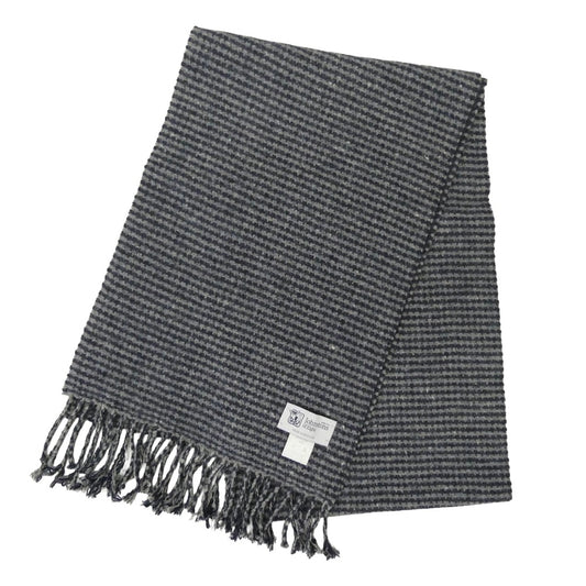 ジョンストンズオブエルガン スコットランド製 カシミヤ混 マフラー グレー系 ネイビー系 表記なし【中古】