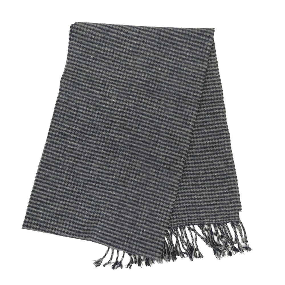 ジョンストンズオブエルガン スコットランド製 カシミヤ混 マフラー グレー系 ネイビー系 表記なし【中古】