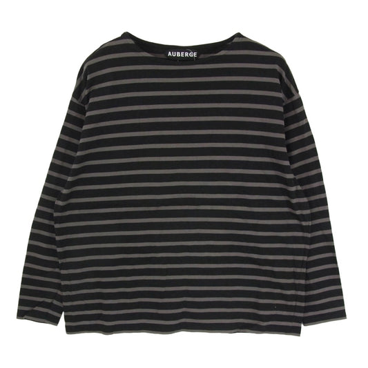 オーベルジュ COCO II ボーダー 長袖 Tシャツ カットソー ブラック系 40【中古】