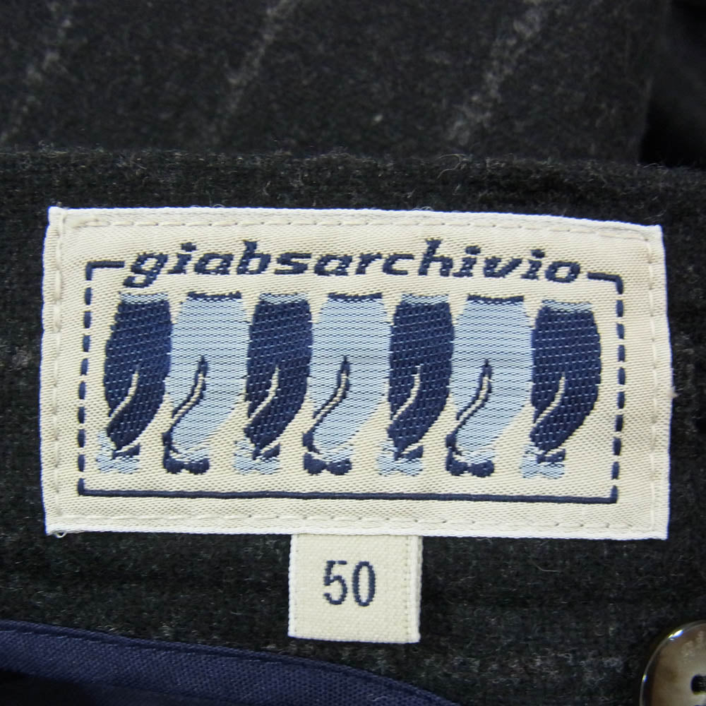 giab's ARCHIVIO masaccio ウール イージー トラウザー パンツ チャコール系 50【中古】