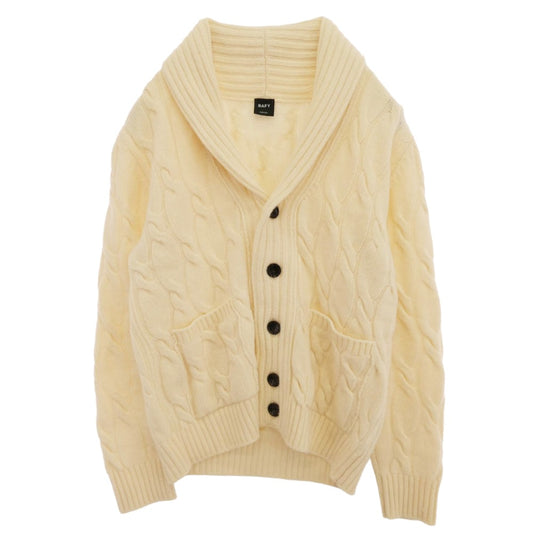 バフィー ショールカラー ケーブル カーディガン オフホワイト系【中古】
