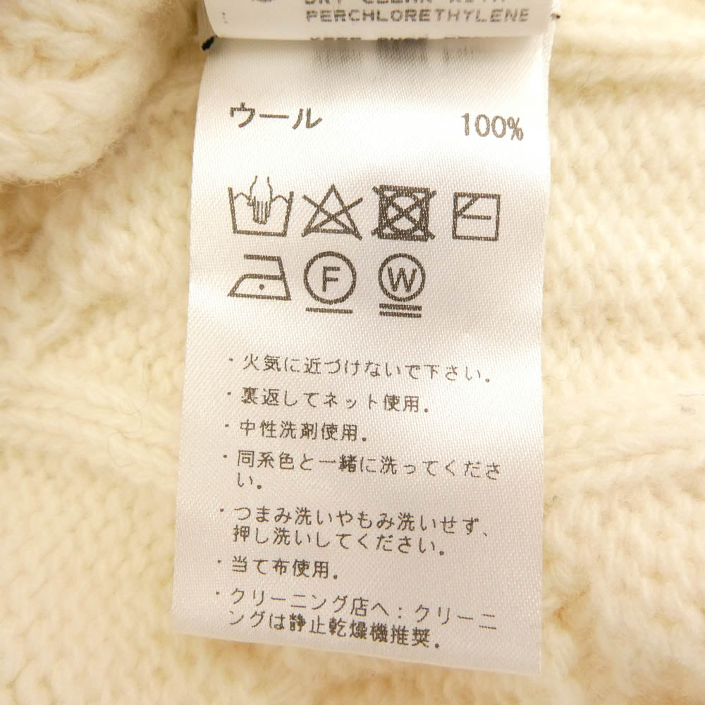 バフィー ショールカラー ケーブル カーディガン オフホワイト系【中古】