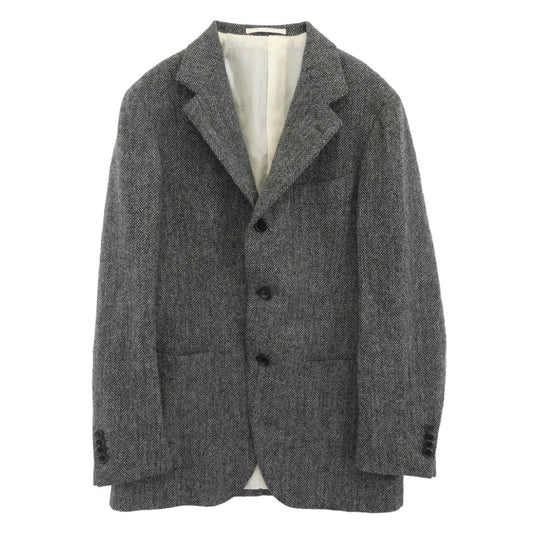 ブリッラペルイルグスト ヘリンボーンウール サイドベンツ 段返り2B テーラード ジャケット グレー系 48【中古】