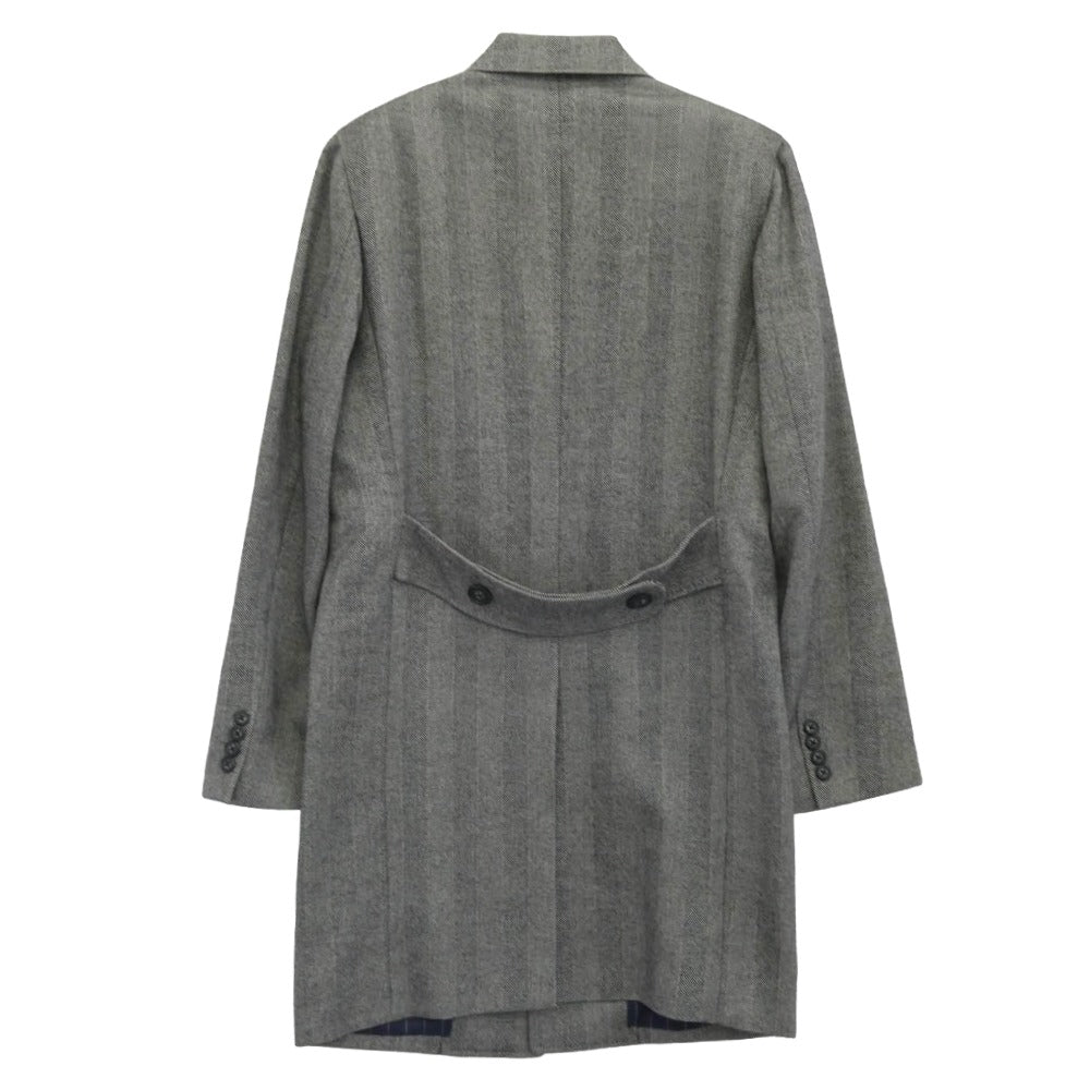 麻布テーラー Loro Piana ロロ・ピアーナ ヘリンボーン チェスター コート ブラック系 ホワイト系 046 A【中古】