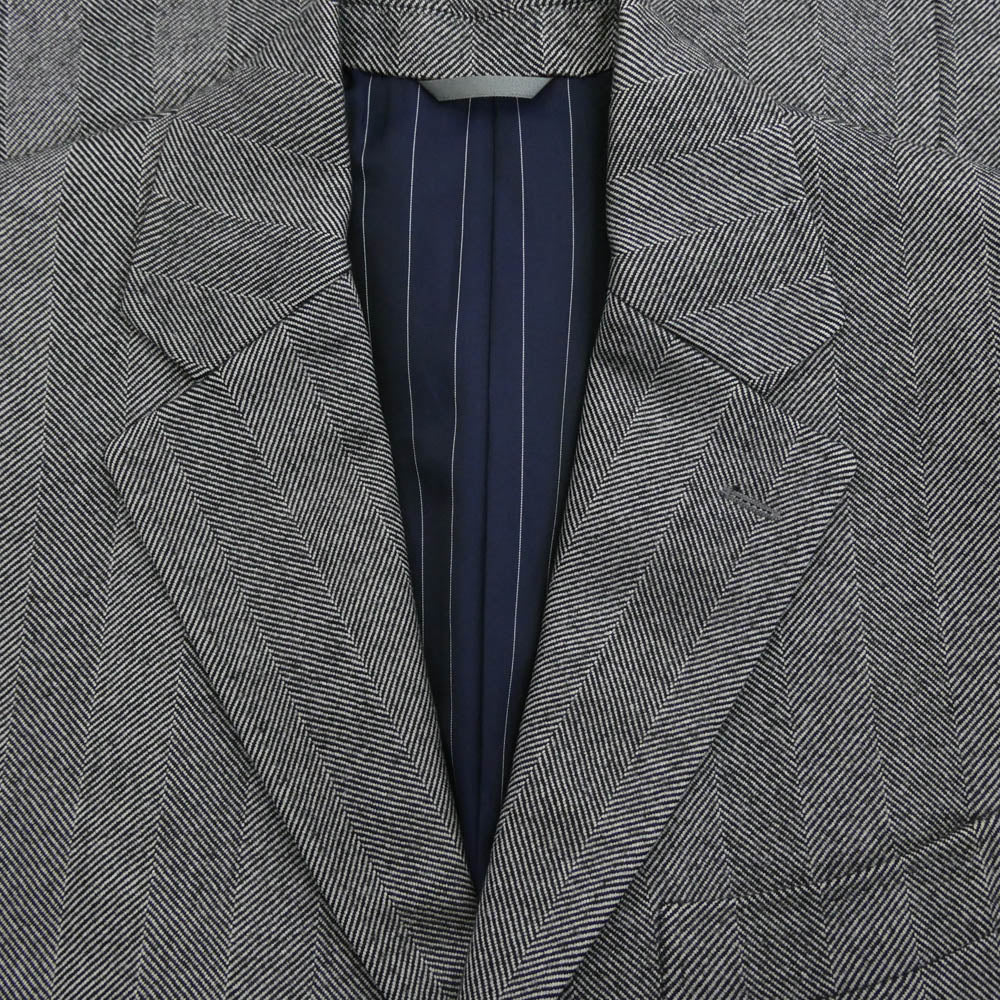 麻布テーラー Loro Piana ロロ・ピアーナ ヘリンボーン チェスター コート ブラック系 ホワイト系 046 A【中古】