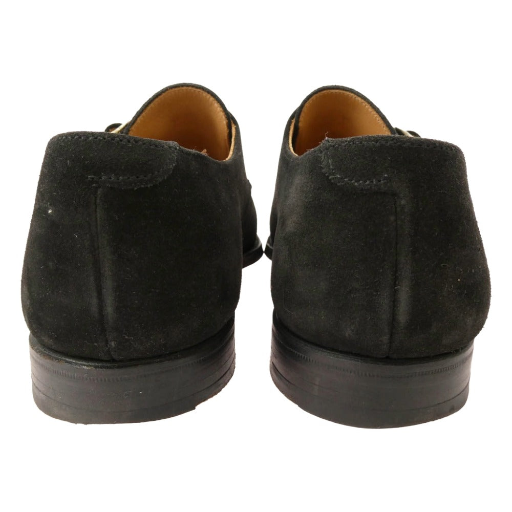 CROCKETT&JONES クロケットアンドジョーンズ Malvern マルバーン スエード シングルモンク ストラップ シューズ ブラック系 UK6.5E【中古】