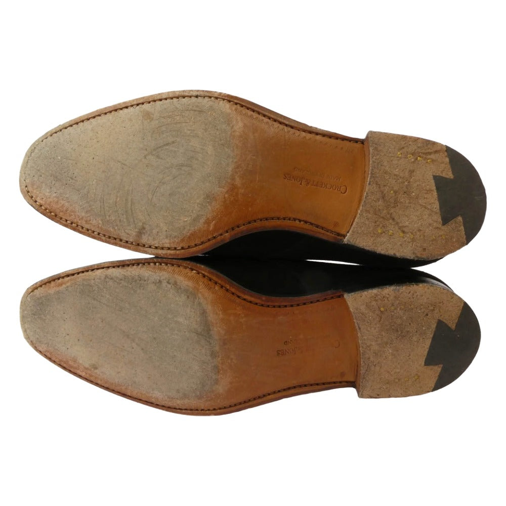 CROCKETT&JONES クロケットアンドジョーンズ Malvern マルバーン スエード シングルモンク ストラップ シューズ ブラック系 UK6.5E【中古】