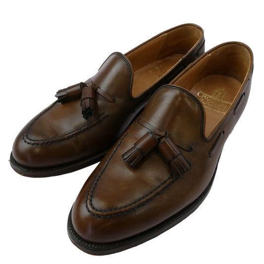 CROCKETT&JONES クロケットアンドジョーンズ CAVENDISH3 キャベンディッシュ 3 タッセル ローファー スリッポン シューズ ブラウン系 UK6.5E【中古】