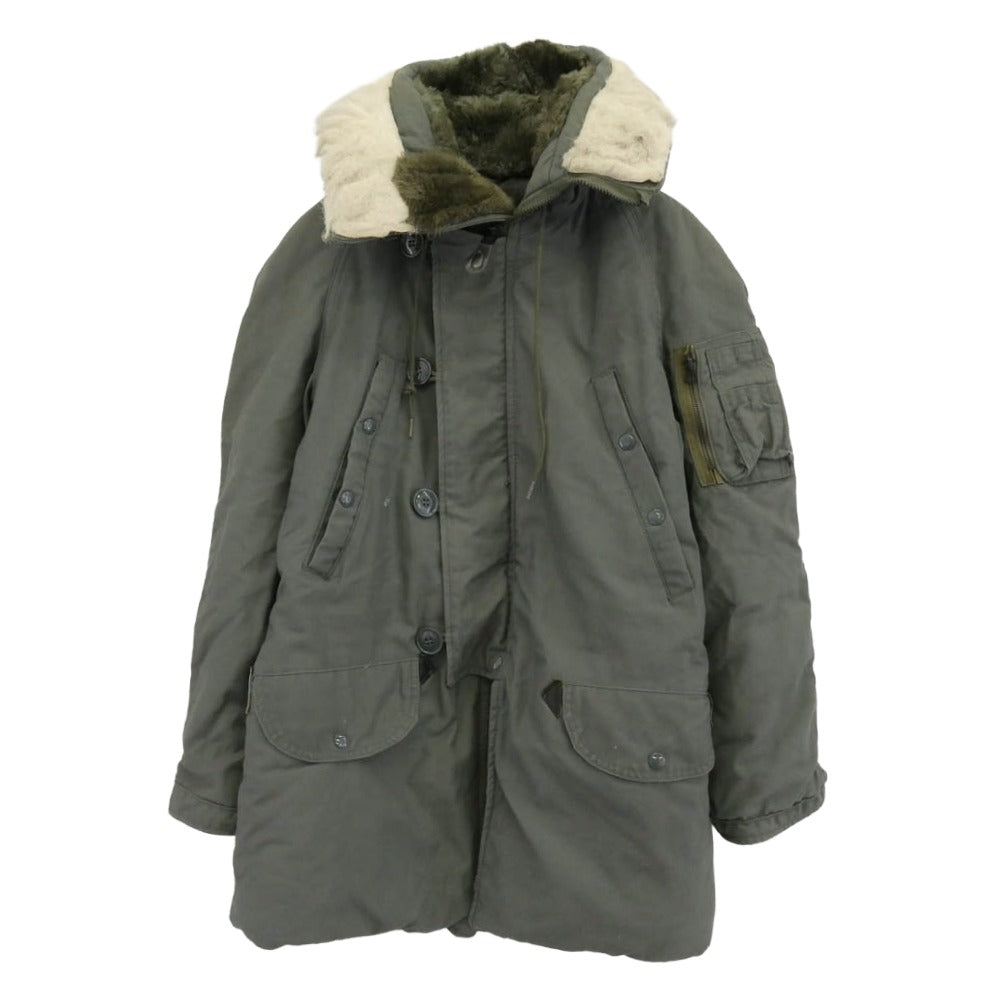 ミリタリー 80s USAF 米軍 ミリタリー N-3B ジャケット GREENBRIER INDUSTRIES フライトジャケット モスグリーン系 XXS【中古】