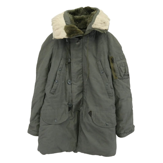 ミリタリー 80s USAF 米軍 ミリタリー N-3B ジャケット GREENBRIER INDUSTRIES フライトジャケット モスグリーン系 XXS【中古】