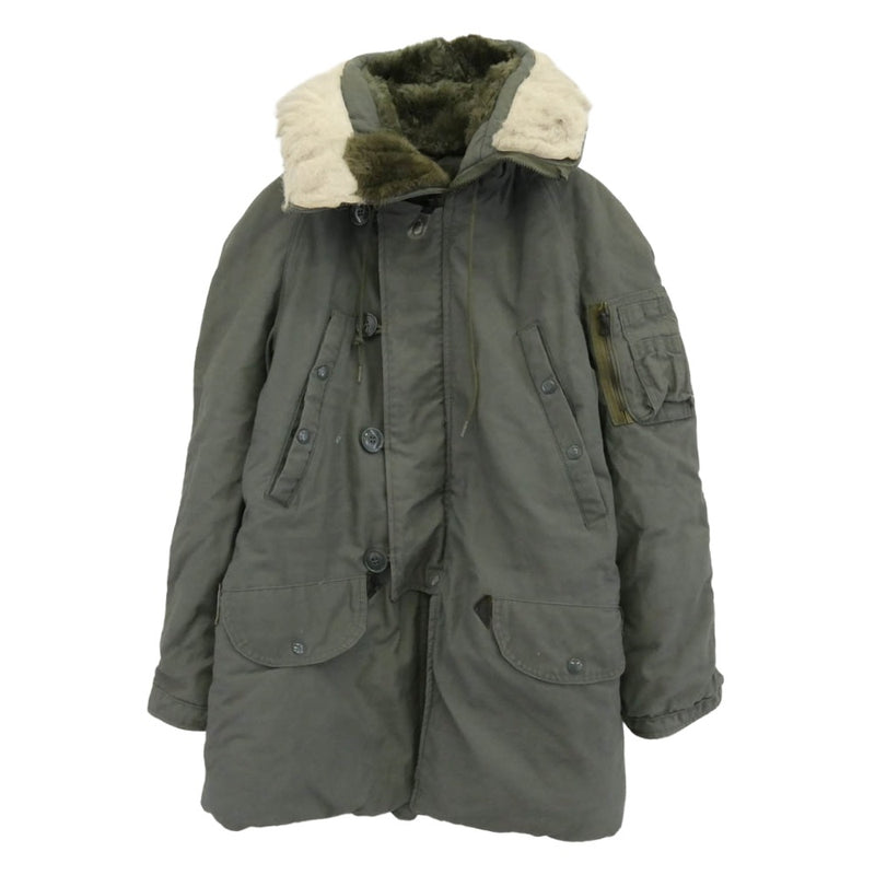 ミリタリー 80s USAF 米軍 ミリタリー N-3B ジャケット GREENBRIER INDUSTRIES フライトジャケット モスグリーン系 XXS【中古】