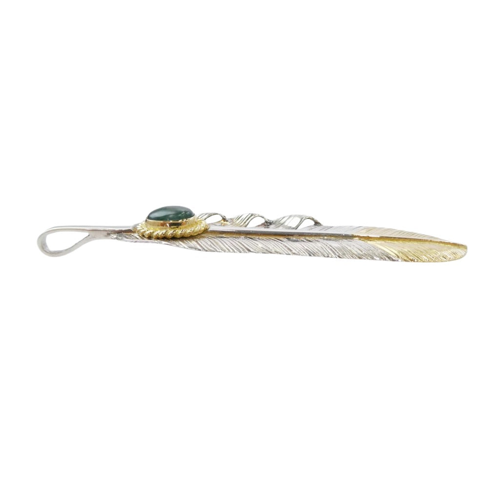 TARO WASHIMI ワシミタロウ 鷲見太郎 L OLD FETHER K18 TOP MOSS AGATE K18 CUP 先金フェザー 金縄モスアゲート シルバー系 ゴールド系【中古】