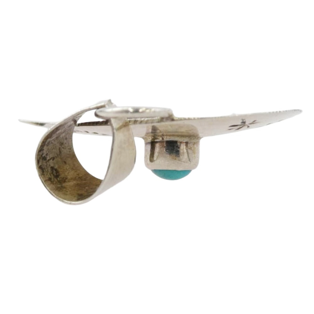 ナバホ JJJ刻印 Jeff James Jr ベアー ターコイズ ペンダント トップ シルバー系【極上美品】【中古】