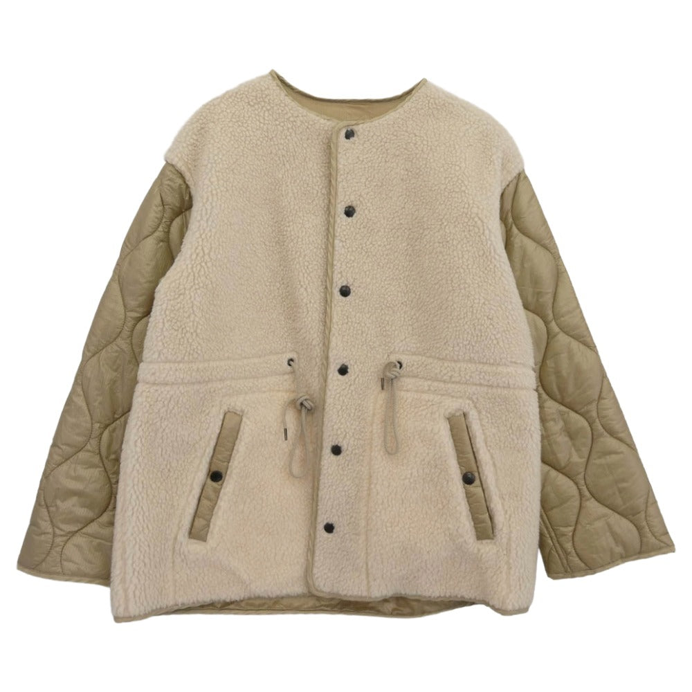 Plage プラージュ JANE SMITH ジェーンスミス リバーシブル ショートボア キルト キルティング コート ジャケット ベージュ系 38【中古】