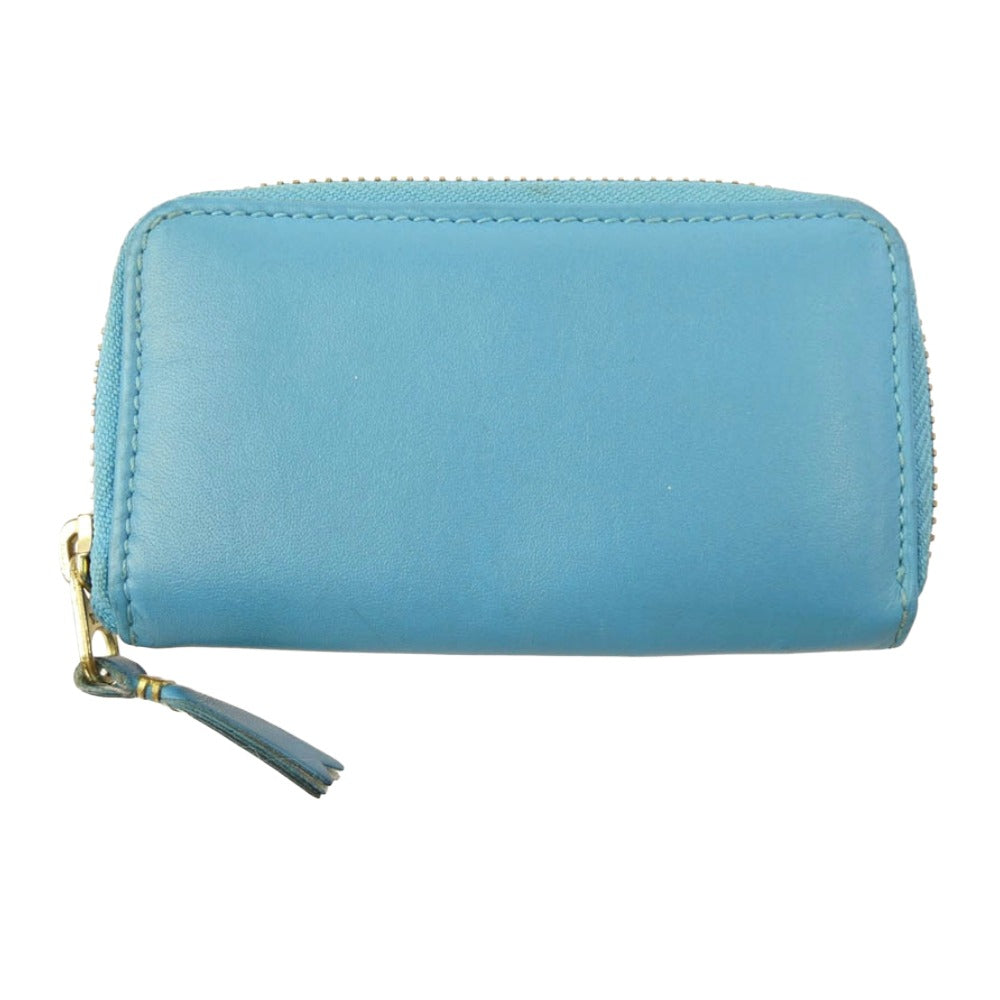 COMME des GARCONS コムデギャルソン カラー レザー コインケース スペイン製 ライトブルー系【中古】