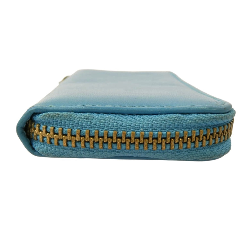 COMME des GARCONS コムデギャルソン カラー レザー コインケース スペイン製 ライトブルー系【中古】