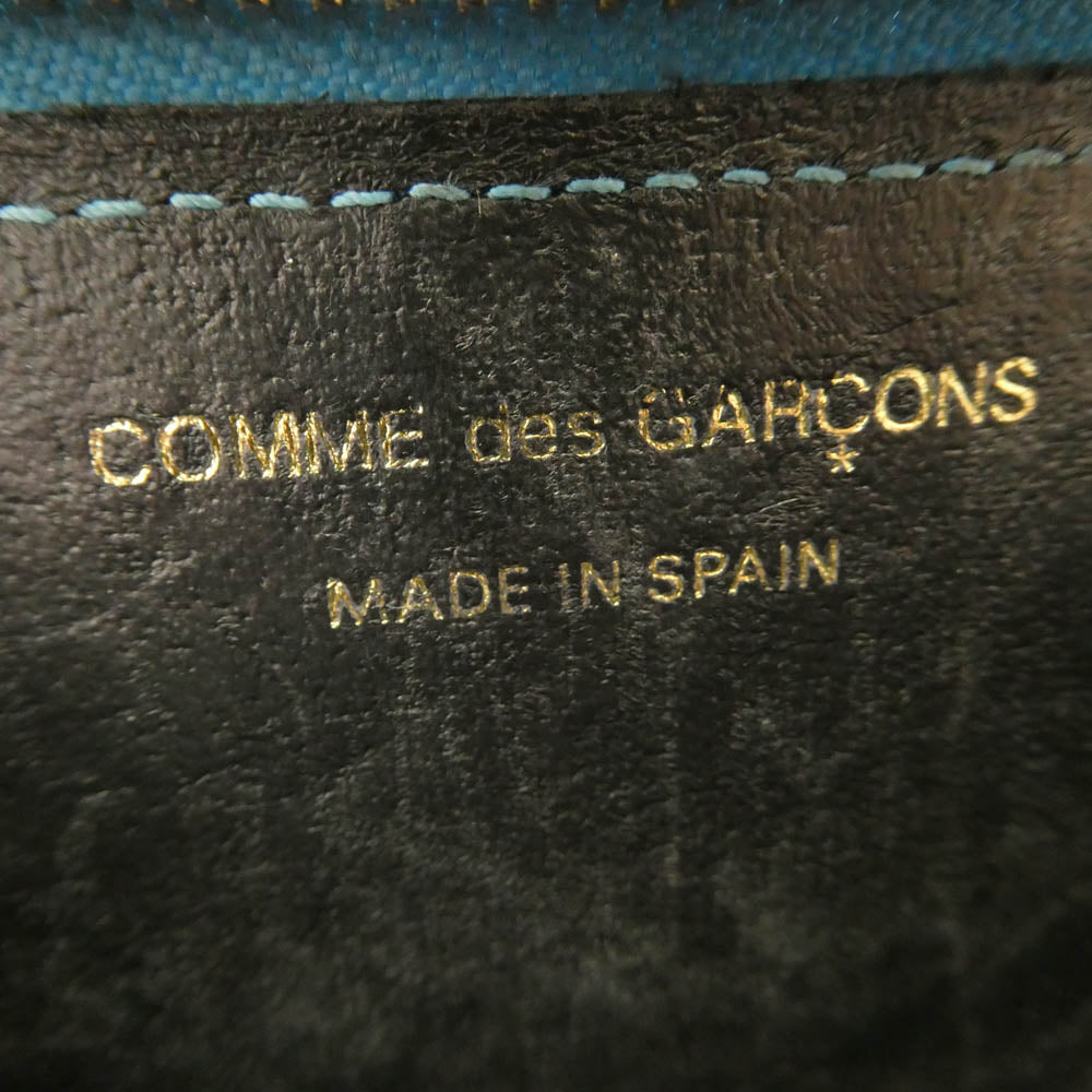 COMME des GARCONS コムデギャルソン カラー レザー コインケース スペイン製 ライトブルー系【中古】