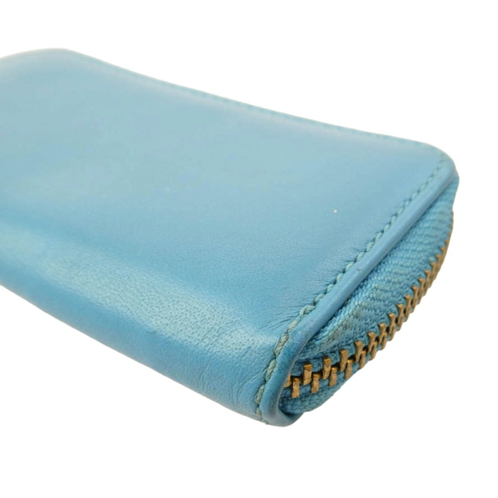 COMME des GARCONS コムデギャルソン カラー レザー コインケース スペイン製 ライトブルー系【中古】