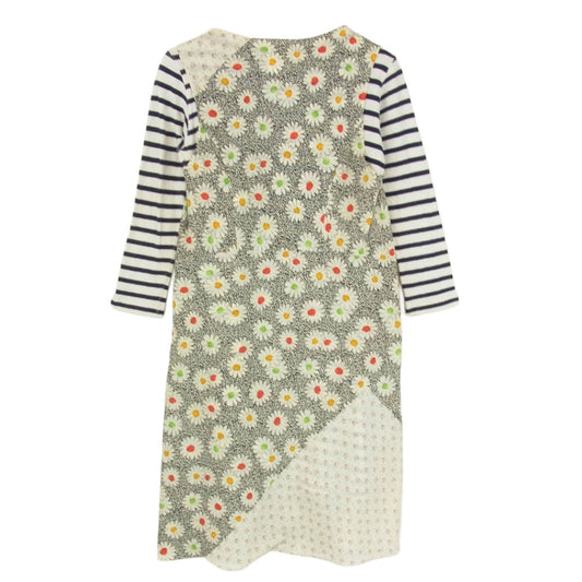 COMME des GARCONS コムデギャルソン UL-O001 JUNYA WATANABE MAN PINK ジュンヤ ワタナベ マンピンク ボーダートップス 花柄 レイヤード ワンピース ネイビー系 M【中古】