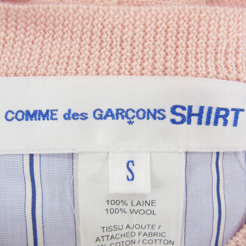 COMME des GARCONS コムデギャルソン S28504 シャツドッキング クルーネック ニット ピンク系 S【中古】