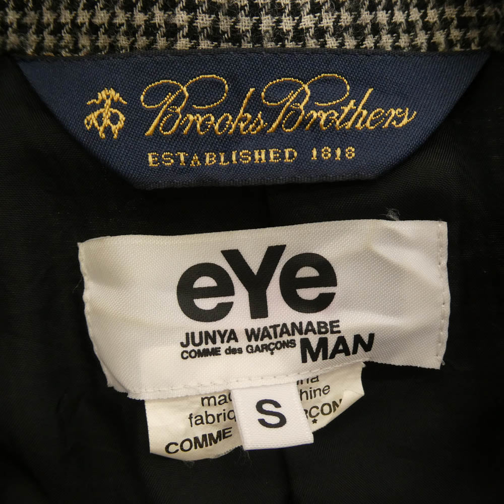 JUNYA WATANABE COMME des GARCONS MAN ジュンヤワタナベコムデギャルソンマン WL-J904 eYe BROOKS BROTHERS ブルックスブラザーズ 製品加工 シングル ツイードジャケット ジャケット グレー系 S【中古】