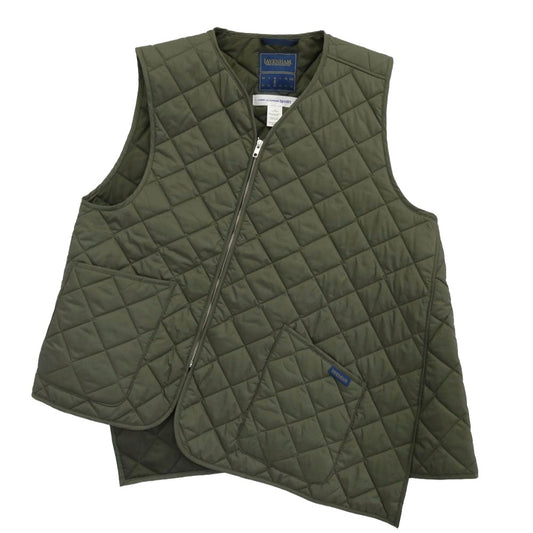 COMME des GARCONS コムデギャルソン FN-V521 SHIRT×LAVENHAM ラベンハム ねじれ キルティングベスト モスグリーン系 M【中古】